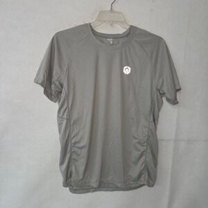 Neleus Mens L Athletic Performance T Shirt Short Sleeve Gray Crew Neck Pullover